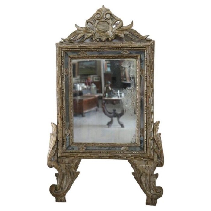 18th century carved wood and mecca wall mirror 1