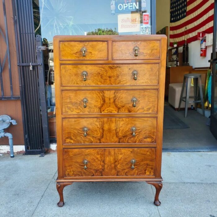 1920s burl walnut vintage dresser 5489