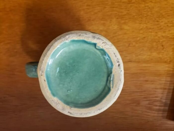 1920s mccoy green stoneware barrel mug 0076