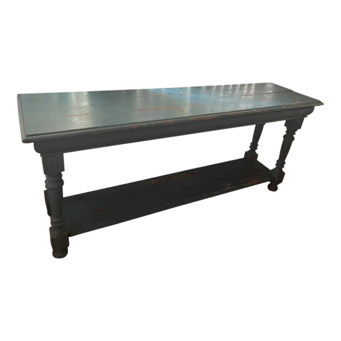 1940s vintage french turquoise console table 8249