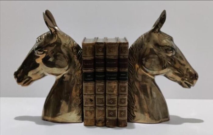 1950s sculptural brass horse head bookends a pair 9987