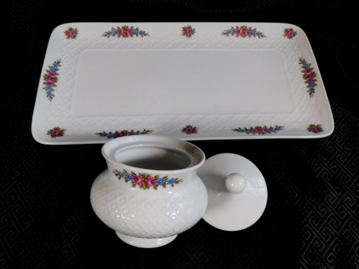 1950s seltman bavaria annabell vanity tray and jar set 3 piece set 6526