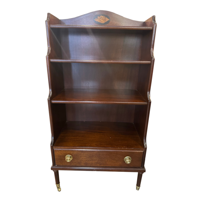 1950s vintage mahogany bookshelf with inlay 4500