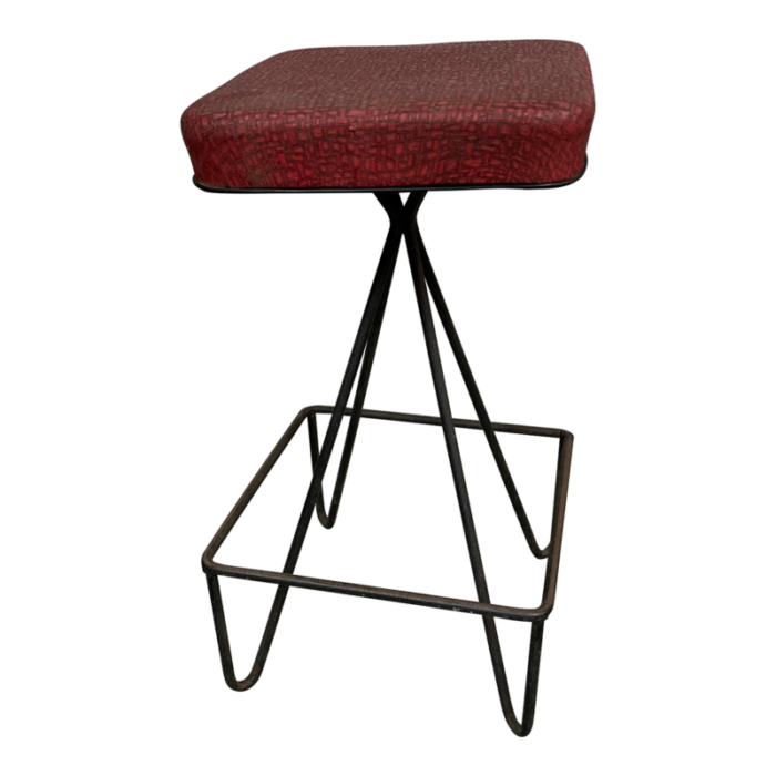 1950s vintage mid century stool in the manner of frederick weinberg 3751