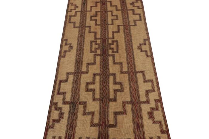 1950s vintage moroccan tuareg mat in beige with geometric patterns from rug and kilim 2017