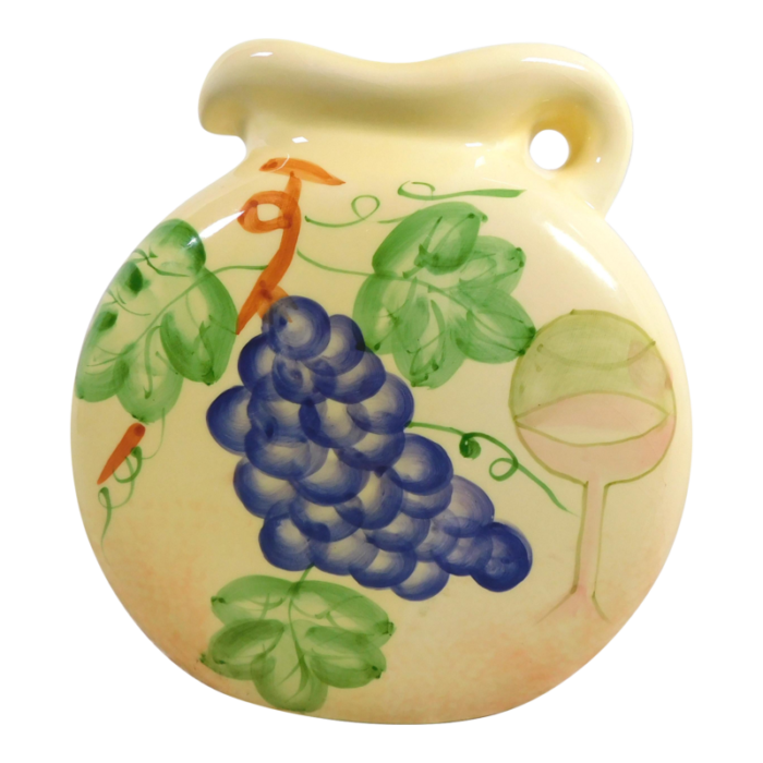 1950s yellow pitcher with grape design 6925