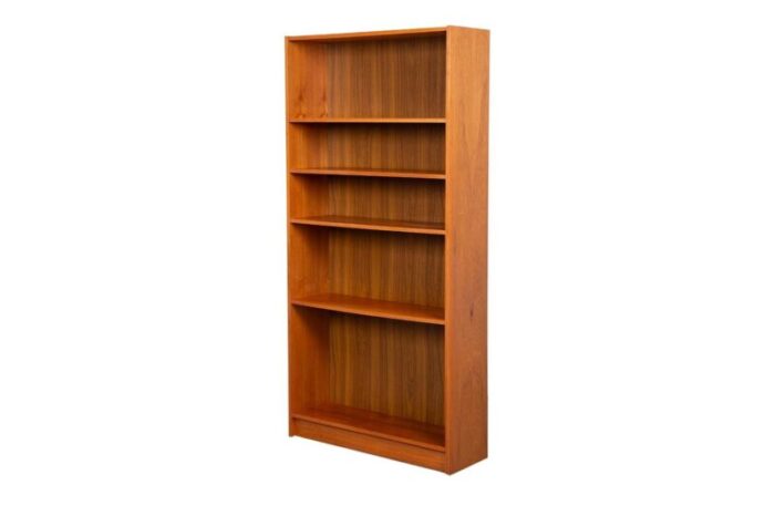 1960s danish modern teak tall bookcase 2385