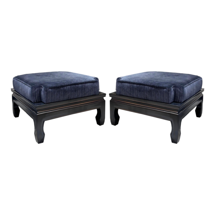 1960s pair of vintage mid century modern ming style footstools 2661