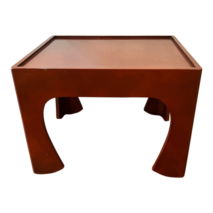 1960s red lacquer chinese side table tri ming by drexel 8710