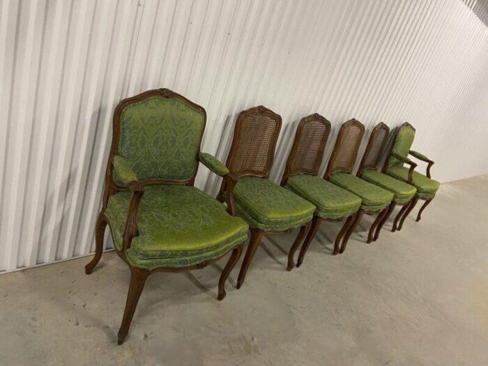 1960s richard wheelright mid 20th century country french provincial cane back dining chairs set of 6 1624