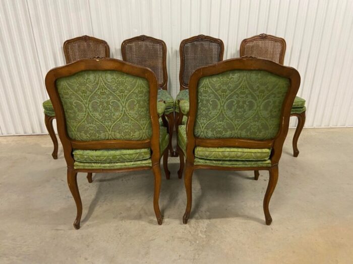 1960s richard wheelright mid 20th century country french provincial cane back dining chairs set of 6 9558