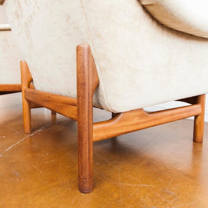 1960s vintage johannes andersen lounge chairs on sculpted teak base set of 2 7843