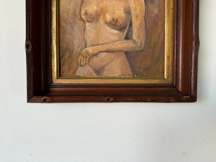 1960s vintage judie nude oil painting framed 5134