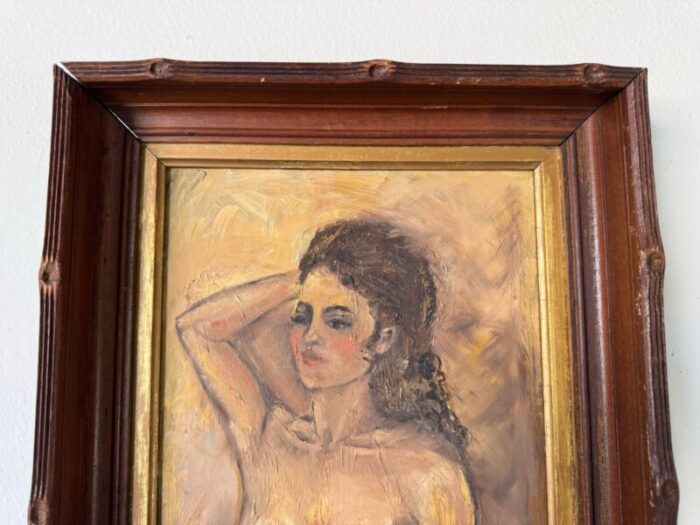 1960s vintage judie nude oil painting framed 9449