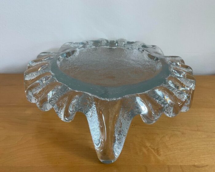 1970s don shepherd for blenko ice floe glass dish centerpiece bowl 2124