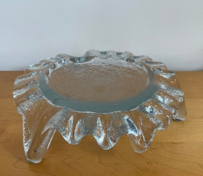 1970s don shepherd for blenko ice floe glass dish centerpiece bowl 3905