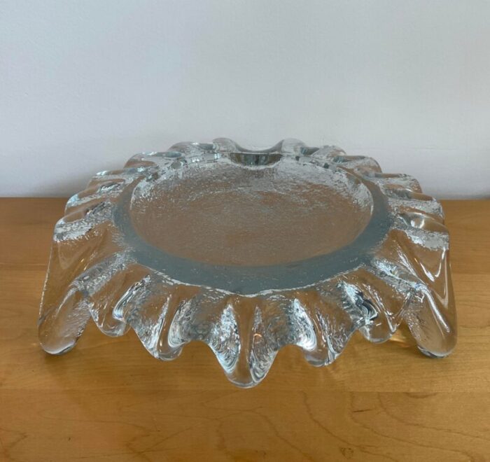 1970s don shepherd for blenko ice floe glass dish centerpiece bowl 6341