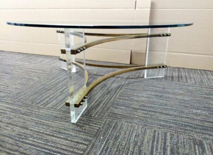 1970s mid century charles hollis jones lucite brass coffee table sale for 1175 sept 15th read below 6542