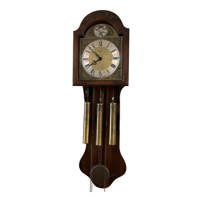 1970s wood grandmother hanging clock 9675