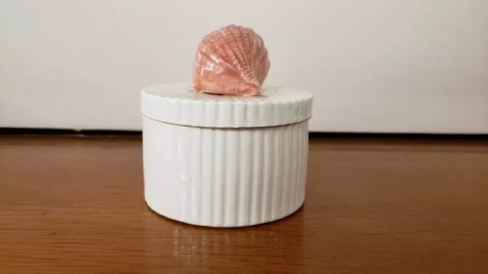 1976 fitz and floyd seashell trinket box 7155