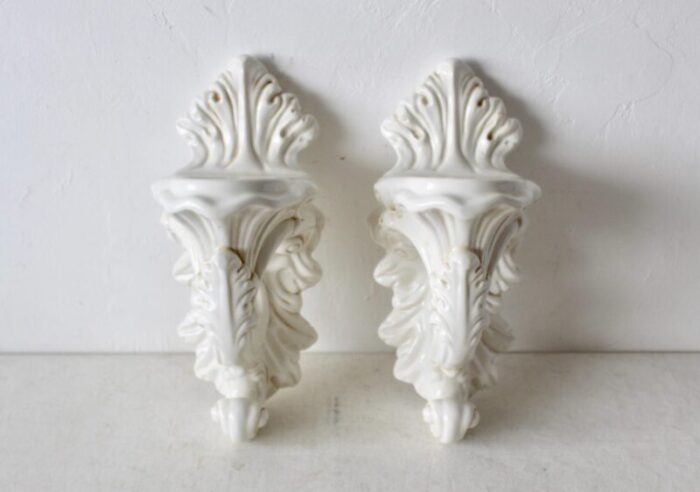 1980s italian carraro vittorio majolica ceramic wall sconces a pair 1775