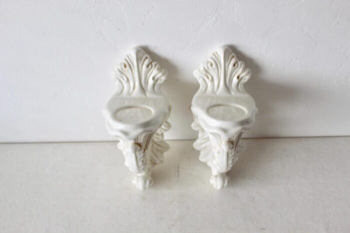 1980s italian carraro vittorio majolica ceramic wall sconces a pair 2627