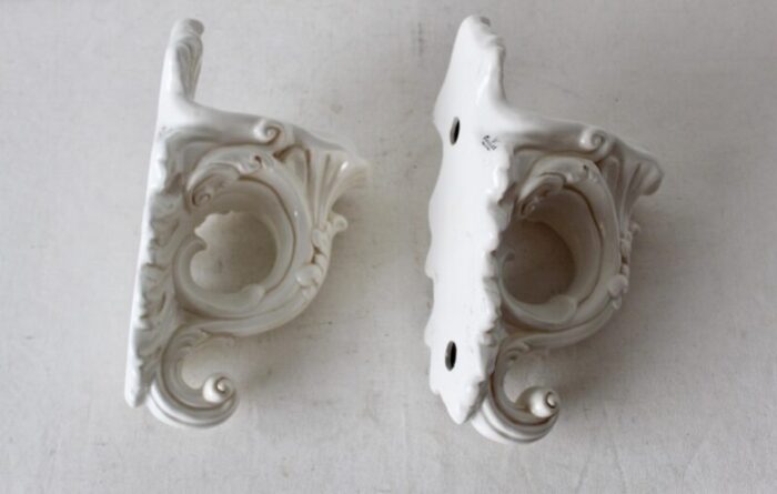 1980s italian carraro vittorio majolica ceramic wall sconces a pair 5442