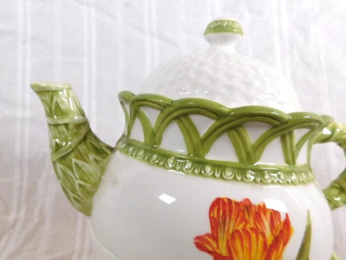 1980s white and green tea set for one 1264