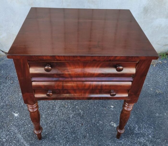 19th century american victorian mahogany nightstand with two drawers 4561