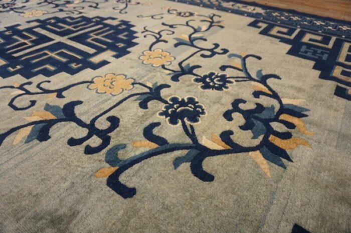 19th century chinese peking carpet with architectural design 8654