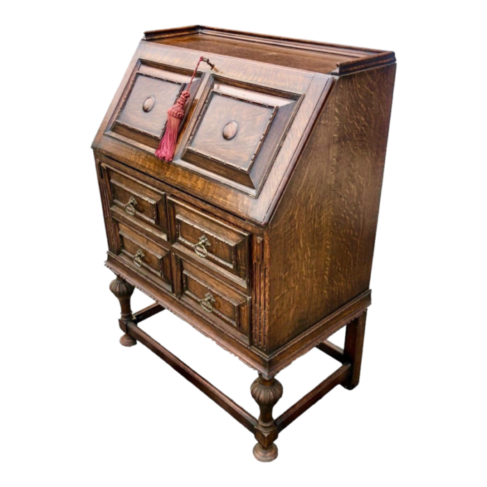 19th century edwardian tiger oak writing desk 0519