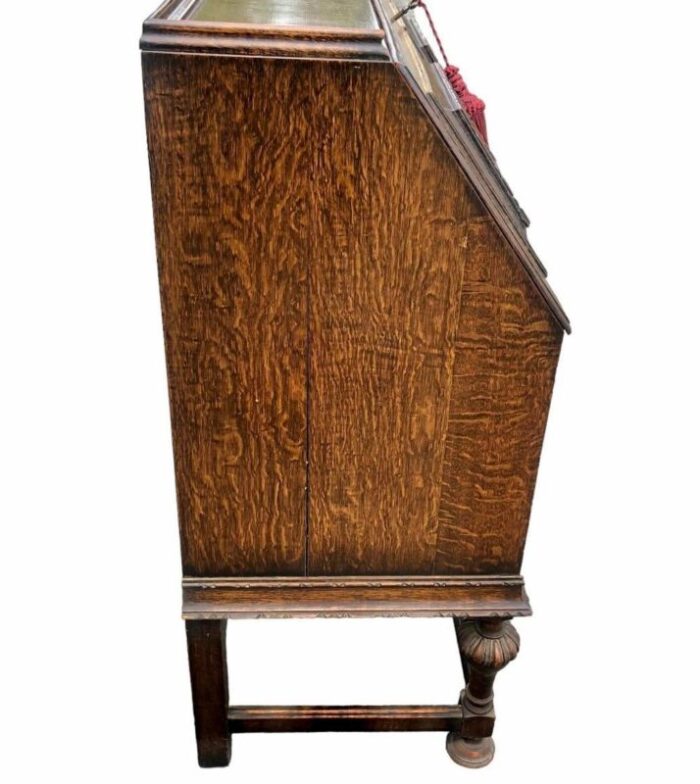 19th century edwardian tiger oak writing desk 4760