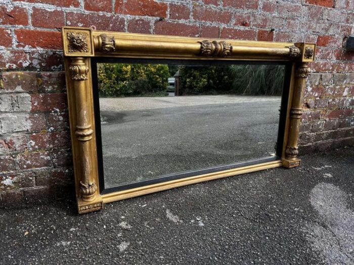 19th century english gilt distressed mirror 0252