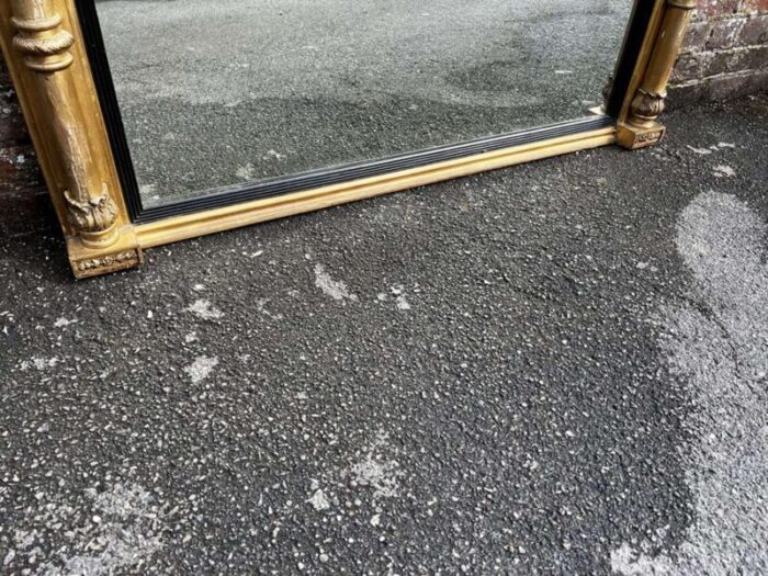 19th century english gilt distressed mirror 9234