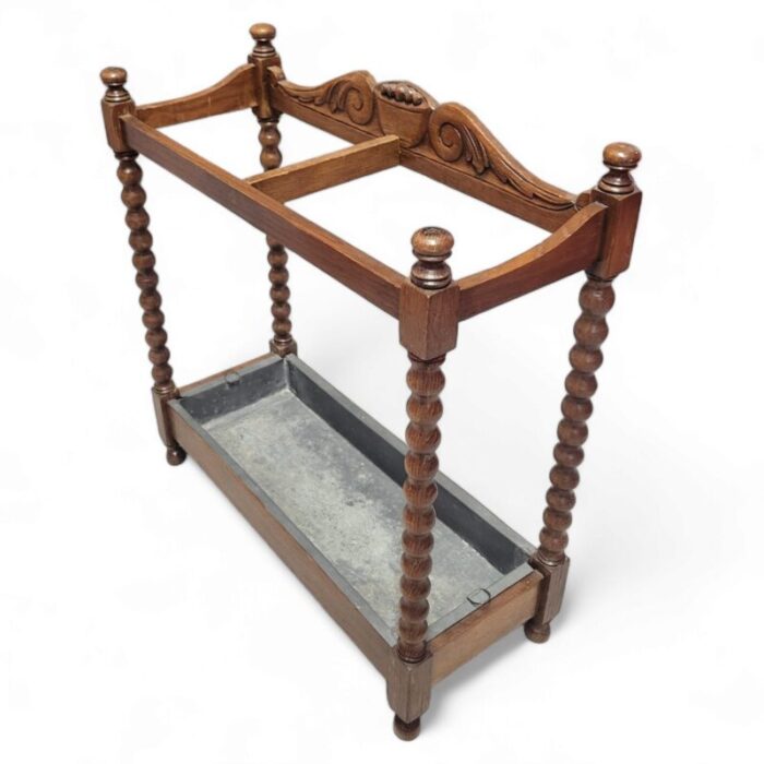 19th century english umbrella stand with removable metal tray 7920