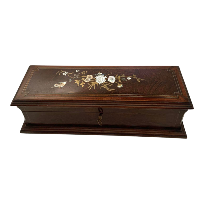 19th century french boulle box with key 8783