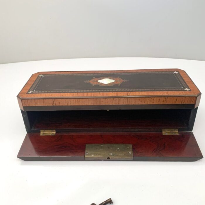 19th century french glove box with key 2726