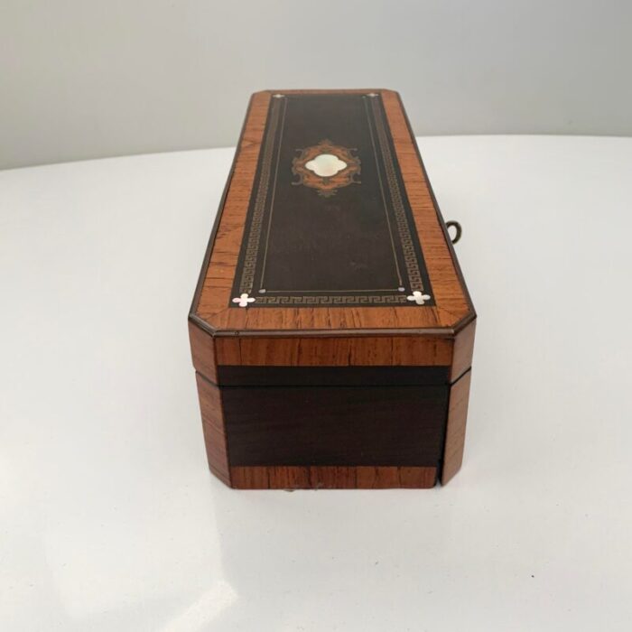 19th century french glove box with key 7588