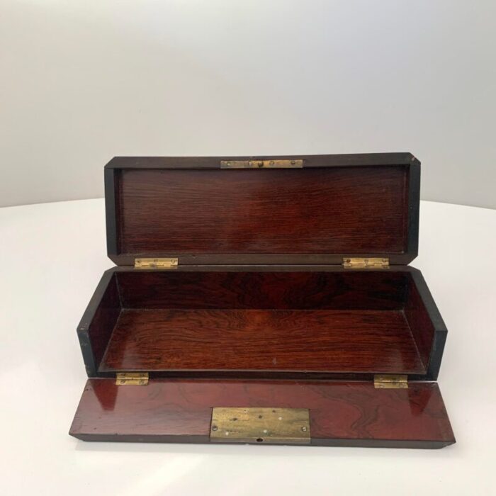 19th century french glove box with key 9125