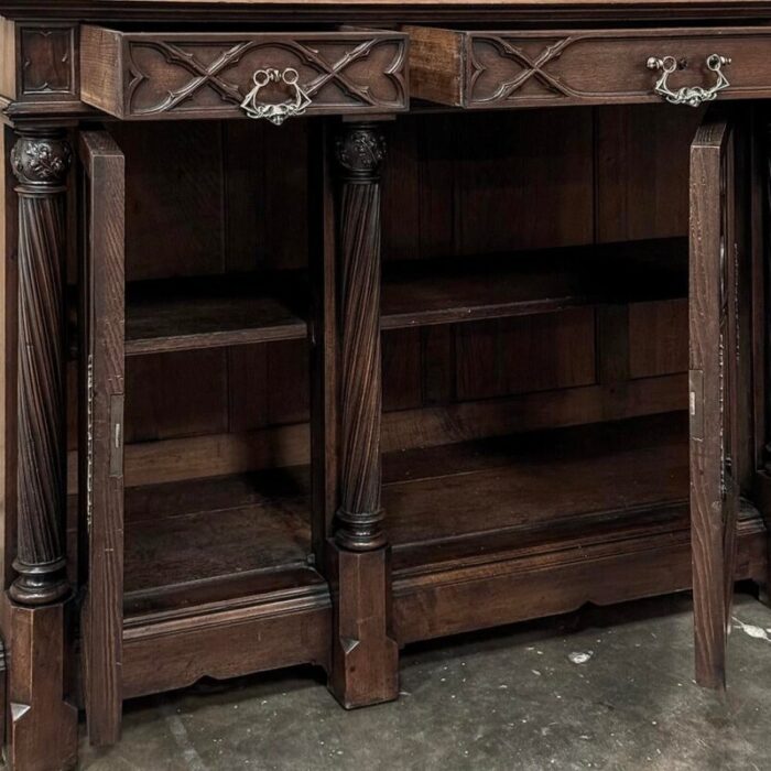 19th century french walnut gothic revival buffet 5142