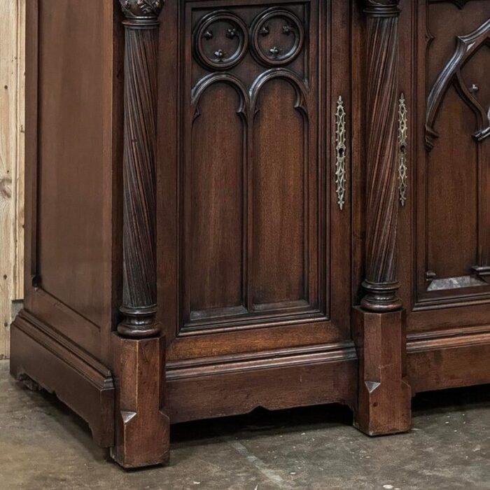 19th century french walnut gothic revival buffet 6056