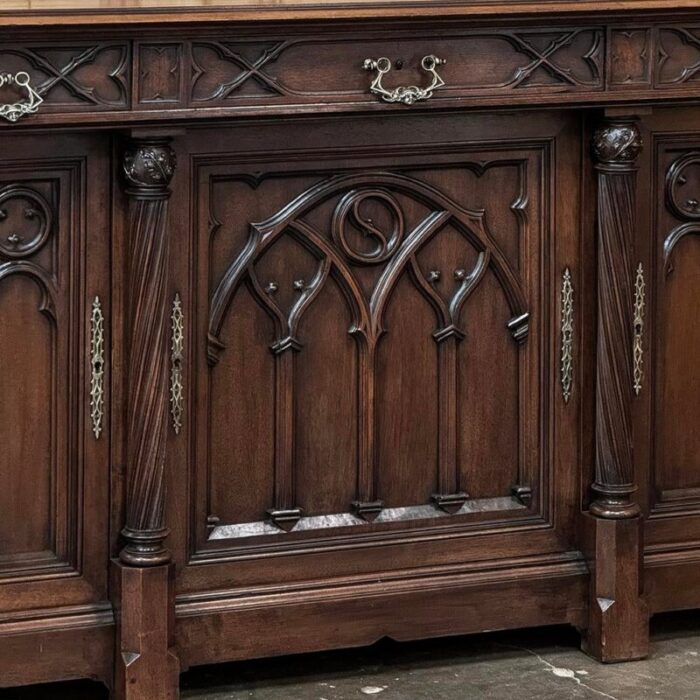 19th century french walnut gothic revival buffet 9012