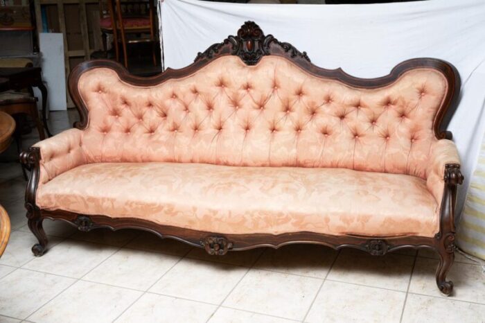 19th century louis philippe neapolitan sofa in precious exotic woods 9322