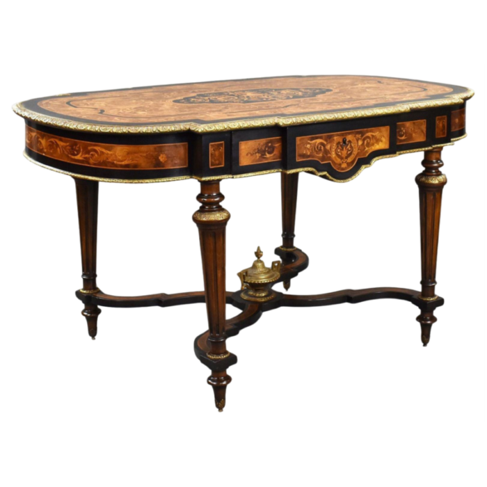 19th century marquetry centre table 1860s 4163