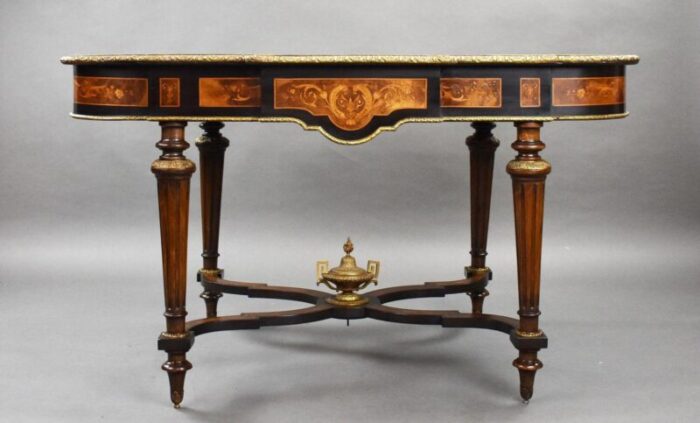 19th century marquetry centre table 1860s 5638