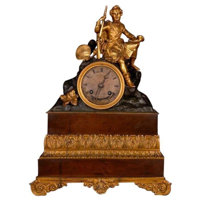 19th century napoleon iii style bronze pendulum chimney clock 1