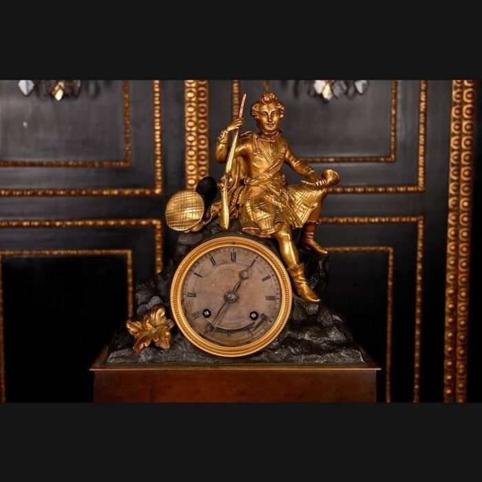 19th century napoleon iii style bronze pendulum chimney clock 3