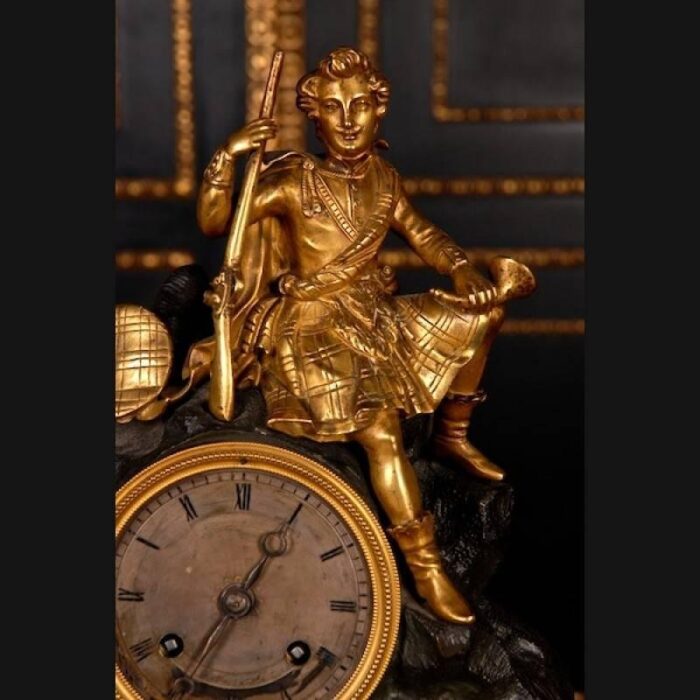 19th century napoleon iii style bronze pendulum chimney clock 4