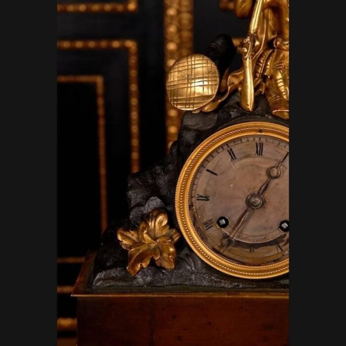 19th century napoleon iii style bronze pendulum chimney clock 5