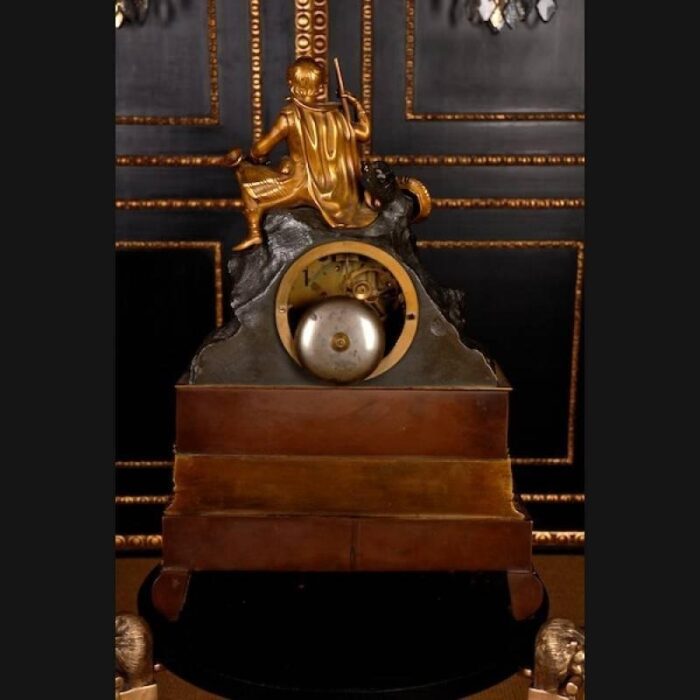 19th century napoleon iii style bronze pendulum chimney clock 9